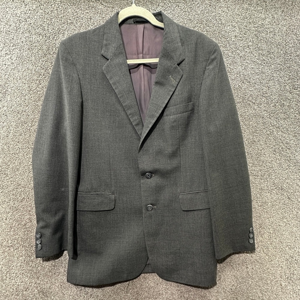 Egon Von Furstenberg Men Gray 2 Button Blazer Sport‎ Coat Size 38R Poland